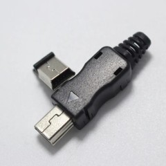 Mini USB 5Pin Port Male Plug Connector Metal with Plastic Cover DIY Charging