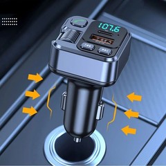Bluetooth 5.1 FM Transmitter Car Charger – 20W PD Fast Charging & Hands-Free Mic