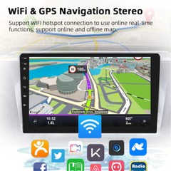 Android 10in 2 Din Touch Screen Car Stereo Radio Bluetooth WIFI Wireless Carplay