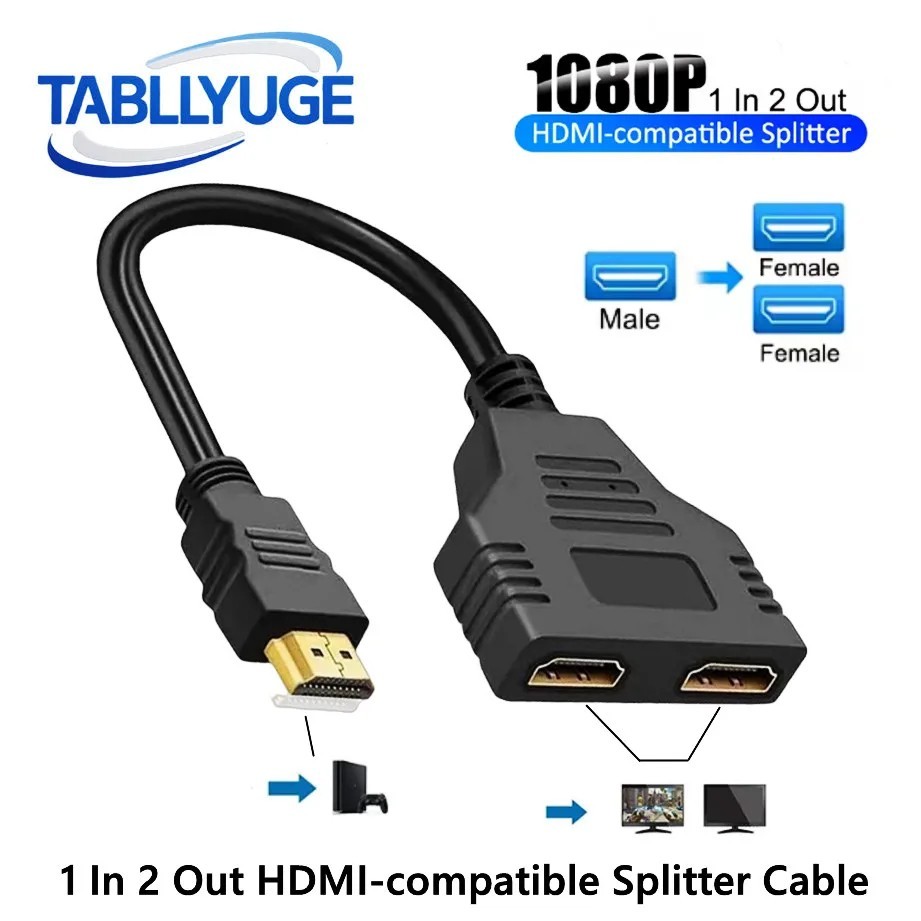 4K HDMI Cable Splitter Adapter 2.0 Converter 1 In 2 Out 1 Male to 2 Female lot