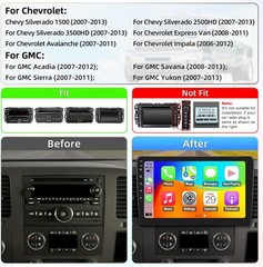 10.1” For 2007-2013 Chevy Silverado GMC Sierra Carplay Stereo Radio Android 32G