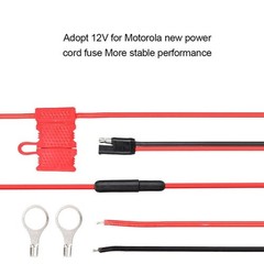 HKN4137A ABS Metal Power Cord with Buckle for MOTOROLA Mobile Radio Black Red