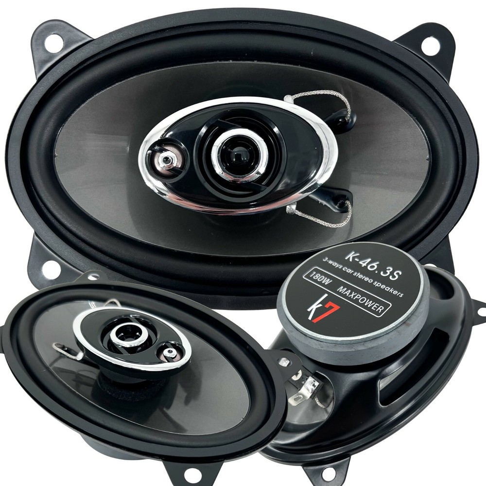 New Audiotek K7 4×6″ in 3-Way 180 Watts Coaxial Car Speakers CEA Rated (Pair)