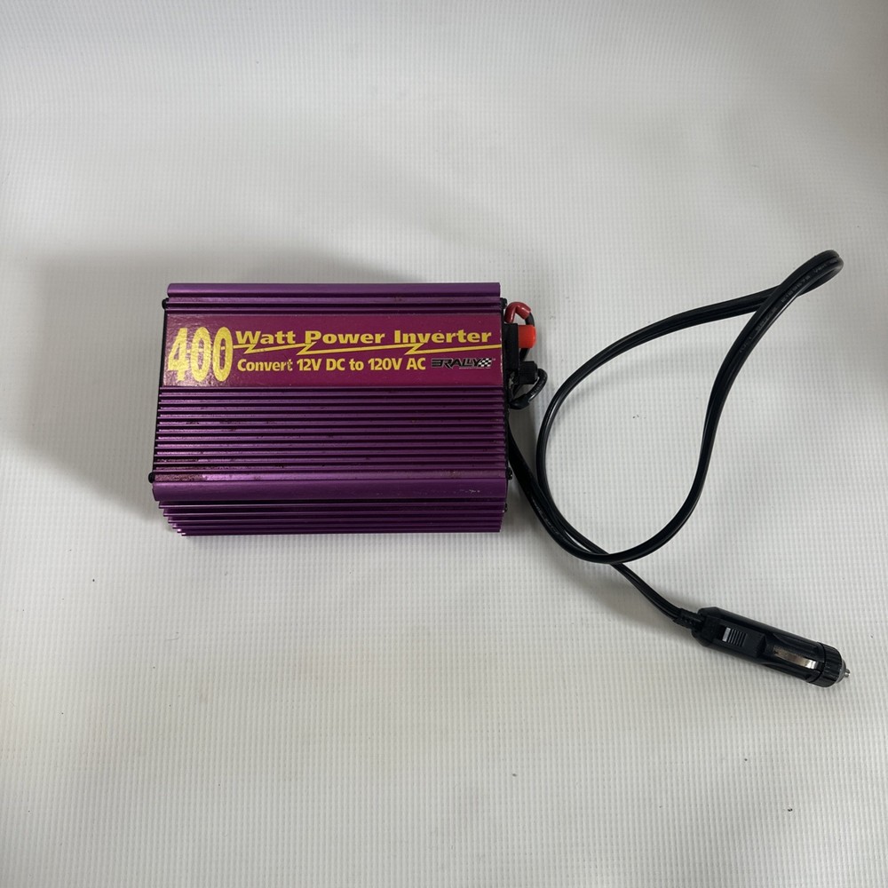 Rally 400 Watt Power Inverter 12V DC To 120V AC No. 7274 Purple