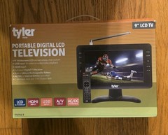 NIB Portable 9” TV LCD Monitor Rechargeable Battery Powered HD-TV, USB, SD Card