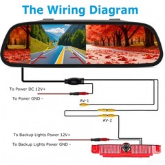 3rd Third Brake Light Backup Camera for Chevrolet/GMC Savana 2500 3500 2003-2019