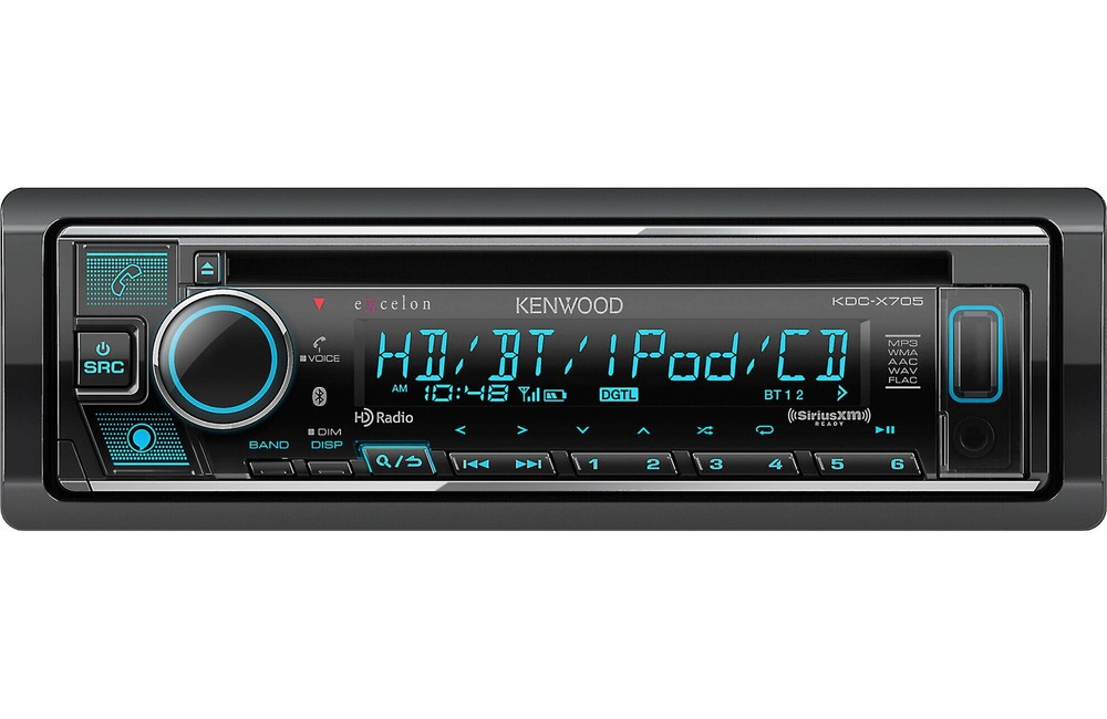 Kenwood Excelon KDC-X705 1-DIN Bluetooth Car Stereo CD Receiver
