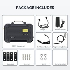 Retevis RT97L 25W GMRS Repeater Set Full Duplex & Cable & Antenna & Mic