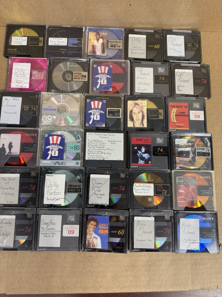 Lot Of 10 Random Pre-Recorded Used Mini Disk With Plastic Sleeve ￼As Seen