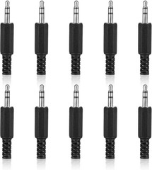 10PCS 3.5mm TRS Stereo Male Replacement Plugs, 1/8″ Earphone Jack Adapters for D