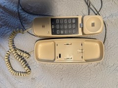 AT&T Trimline 210 Telephone Push Button Landline Desk Wall Phone Beige Vintage