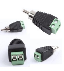 10x RCA Male Female to AV Screw Terminal Block Balun Audio Video Plug Connector
