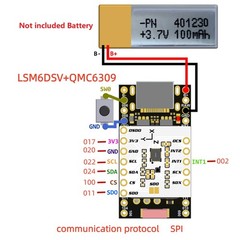 SmolSlime Module Based on NRF SlimeVR Module,ProMicro NRF52840 + (LSM6DSV +8739