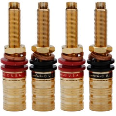 4Pcs HiFi Speaker Binding Post Gold Plated Audio Jack Sockets Plug Terminals