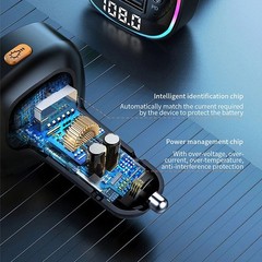 Bluetooth 5.0 Car Wireless FM Transmitter Adapter USB PD Charger AUX Hands Free