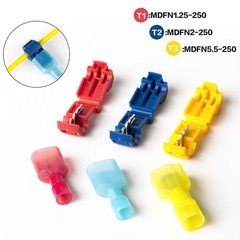 60/480Pcs T-Taps Wire Terminals Connectors Insulated 22-10 AWG Quick Splice Kit