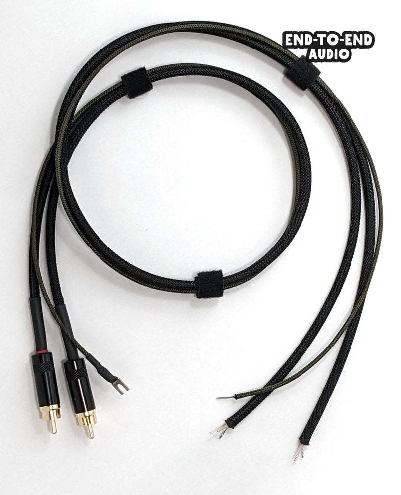 Unterminated Turntable Cable Set- RCA Mogami Cable Spade Ground Wire