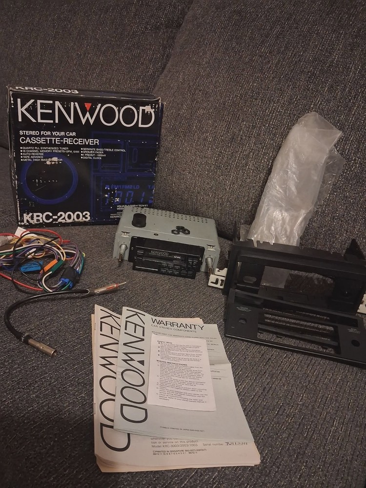 Vintage Kenwood KRC-2003 Cassette Receiver. comes with Original Box and Accessor