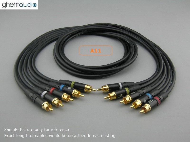 A11(5CH) (0.5m 1.5ft)— Color-Coded 5CH Canare L-4E6S RCA Audio/Video Cables