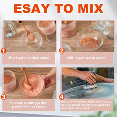 10 Oz Cerium Oxide Polishing Powder for Glass with 1 Plastic Bottle 3.5 Um Ceriu