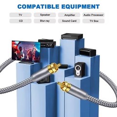 2 Pack High End Professional RCA Male To Male Balanced Cable Microphone Speaker