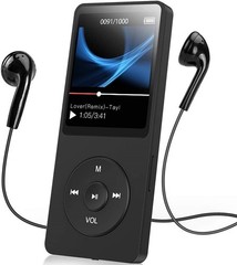 Black MP3/MP4 Bluetooth Player – Compact for Workout, Commute & Leisure