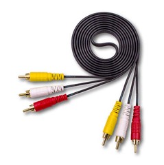 SatelliteSale AV Male to Male 3 RCA Audio Video Composite Cable Black (3 feet)