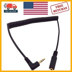 3Ft Black Gold Plated AUX Coiled Cable – Max Sound Conductivity, Minimal Tangles