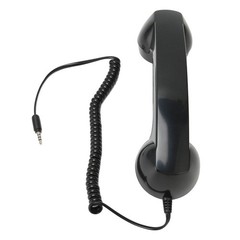 Retro Phone Handset Radiation-Proof Receiver For Mobile/PC (Black)