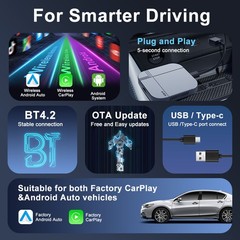 Android Dual WiFi 32GB Wireless TV Movie Video Streaming AI Box CarPlay Adapter