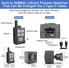 Portable Outdoor Perimeter Alarm System- 1/4 Mile Waterproof Wireless Motion Sen