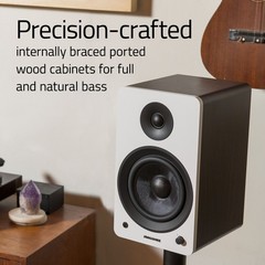 Fluance Powered 6.5” Stereo Bookshelf Speakers for Turntable, TV PC & Bluetooth