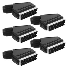 5 Pcs 21 Male Connector 21pin Universal Signal Plug SCART Audio Video