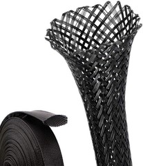 ALL SIZES 10‑100 FT Expandable Braided Cable Sleeving Wire Loom Nylon Tubing LOT