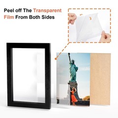 WARM&LOVE 4 Picture Frame, 4×6 4 x 6 inches, 4 Hole Lotus Leaf Frame-Black