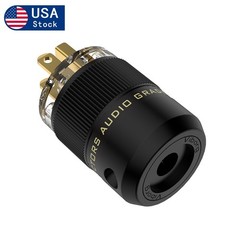 Pair HiFi Power Plug Copper Gold Plated Power Connector AC Mains Plug 15A/125