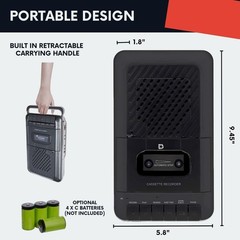 Easy-to-Use Portable Cassette Player with Retractable Handle for Nostalgic Audio