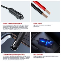 300W Car Van 12V to 110V 120V Power Inverter Converter Charge Phone Laptop Trip