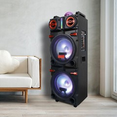 9000W Dual 10″ Subwoofer Portable Bluetooth Party Speaker With Mic Remote Light
