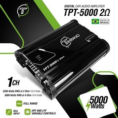 (1) FULL RANGE AMPLIFIER TIMPANO 5500W 1 CHANNEL TPT-5000EQ-2 2Ω CAR PRO AUDIO