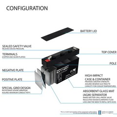 Mighty Max 6V 1.3Ah Battery Replacement for Toyo 3FM1.3