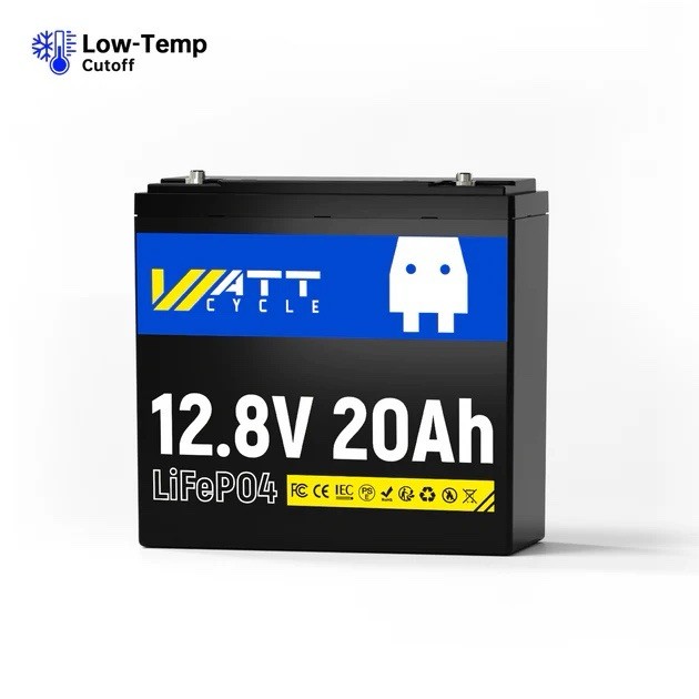 WattCycle 12.8V 20Ah (LiFePO4) Battery, 20A BMS