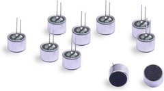 10Pcs Cylindrical Electret Condenser Microphone Pickup with 2 Black, Silver