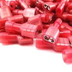 50pcs Insulated Female Quick Disconnect Spade Terminals AWG22-18 Wire Connectors