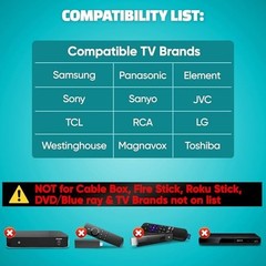 Universal Big Button TV Remote – Easy to Use, Ideal for Seniors, Compatible with