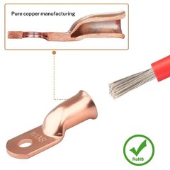 140/240X Battery Cable Lug Tinnrd Copper Ring Crimp Terminals Wire Connector Kit