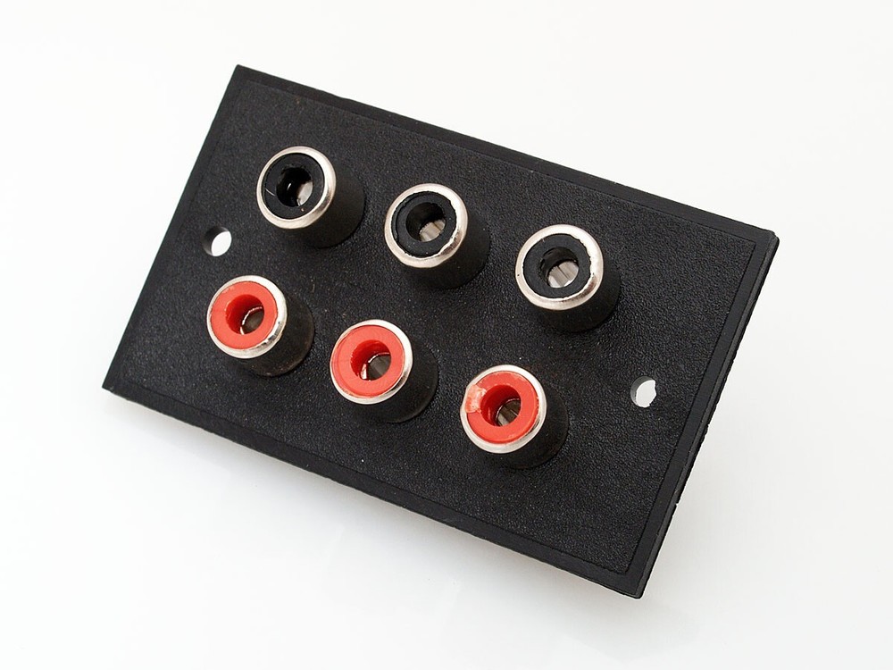 2 pcs Panel Mount 6 Way RCA Female Jack Audio Coaxial Connector Socket TV Stereo