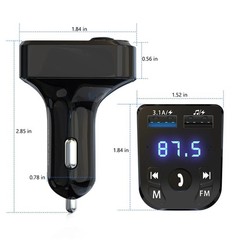 Car Bluetooth 5.0 Wireless FM Transmitter Adapter 2USB PD Charger AUX Hands-free