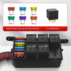 12V Fuse Relay Box 6 Way Relay Fuse Box Pre-Wired Waterproof Relays Box with …