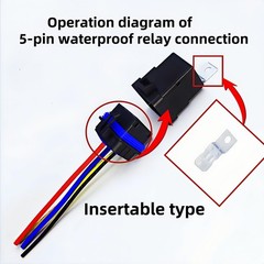 Losato 40/30 amps 12VDC 5-pin Waterproof Relay, Heavy-Duty 12/16AWG…